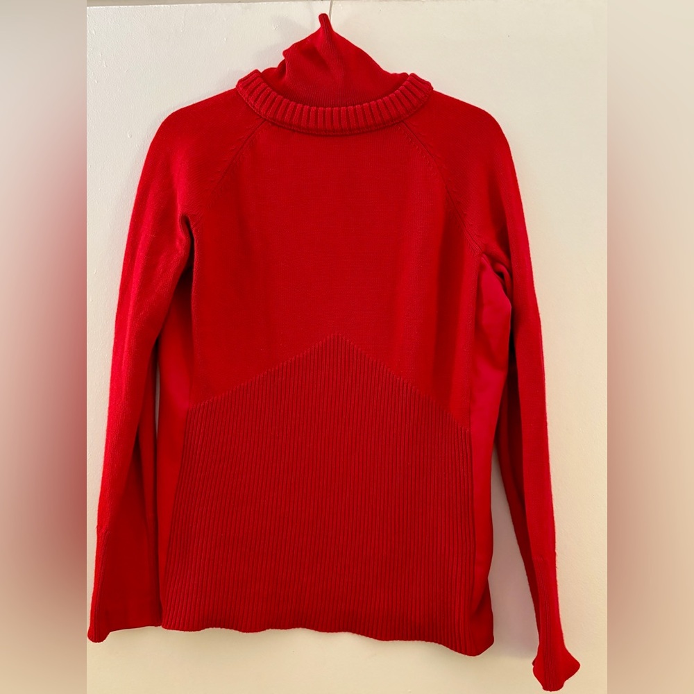 Athleta Mesa Hybrid Red Wool Turtleneck Sweater